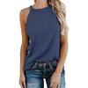 Summer Women Vest Fashion Loose Hanging Neck Tops Solid Color Knitted Vest Sexy Undershirt