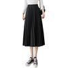 Женская плиссированная юбка, эластичная, высокая талия, однотонная юбка миди, мягкая, дышащая ткань, универсальный стиль, повседневная юбка