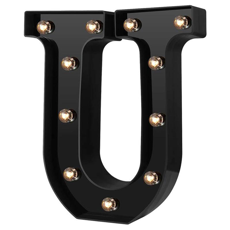 LED Black Letter Light 26 English Night Light Large Luminous Alphabet Lights Wedding Modeling Lamp For Party Birthday Home Bar