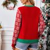 Women's Fashion Red Santa Claus Long Sleeve V-Neck Sweater Cardigan