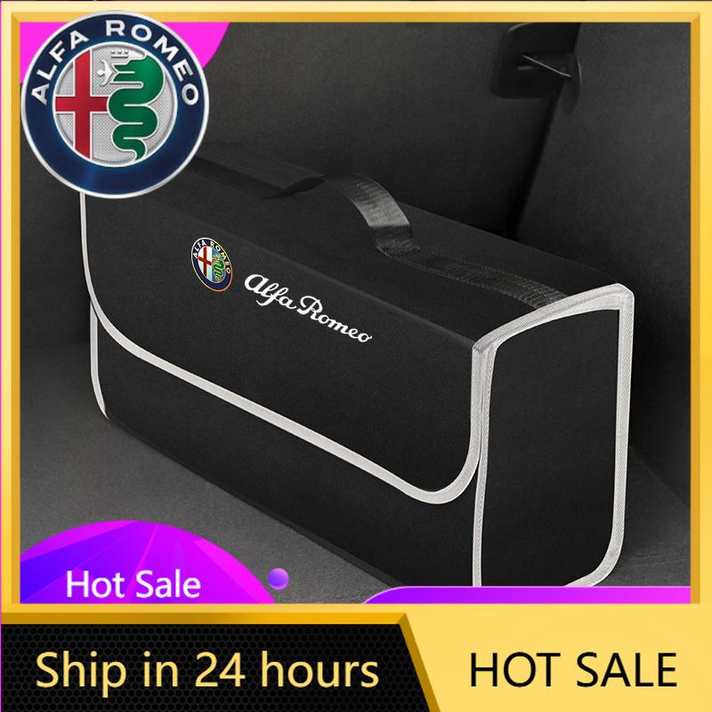 Car Stickers For Alfa Romeo Car Trunk Foldable Storage Box Felt Cloth Organizer Tidying Bag For Alfa Romeo Giulietta GT 159 147