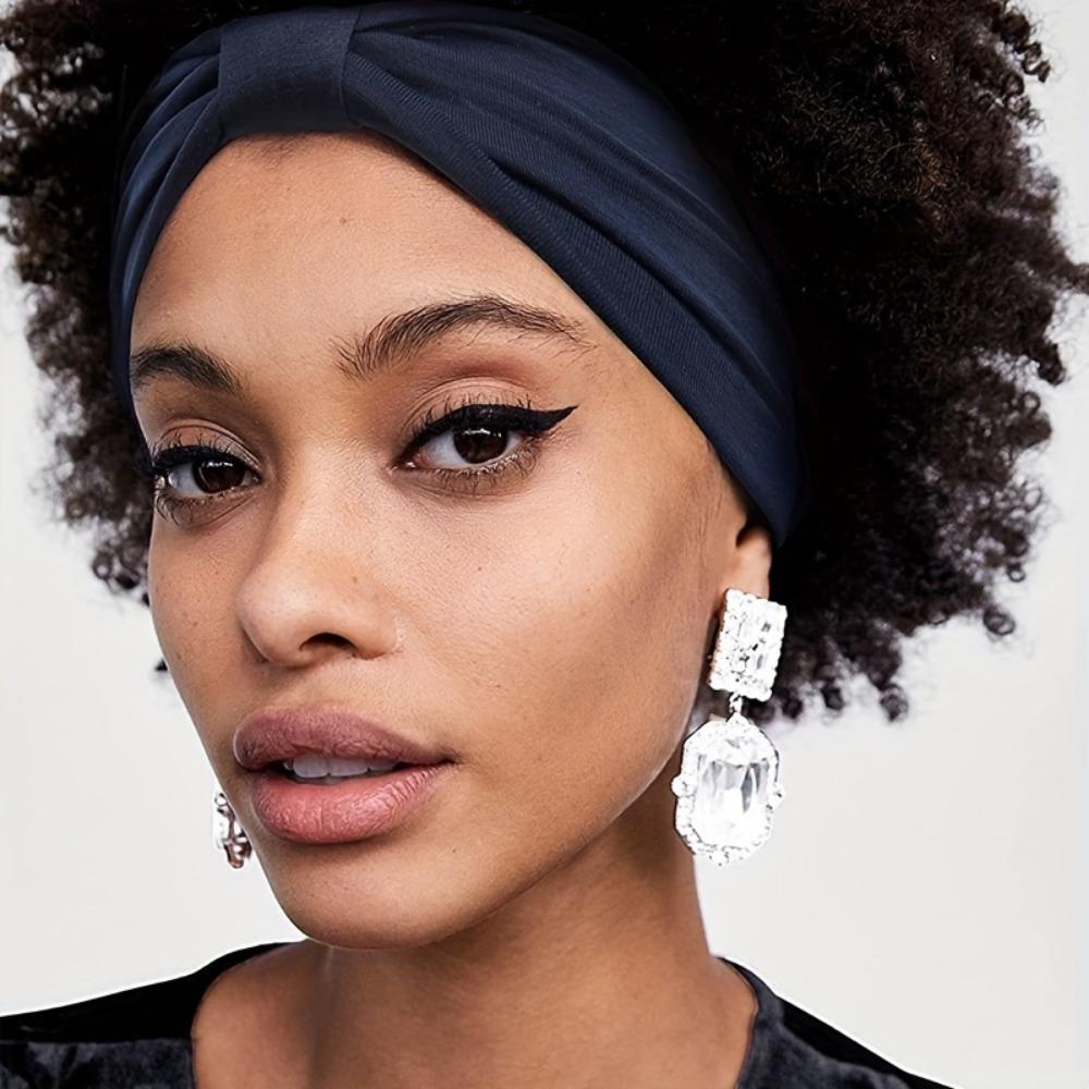 Женская однотонная повязка на голову для йоги, вязание эластичные ленты для волос, тюрбан, обруч для макияжа, винтажная повязка на голову, модные аксессуары для волос