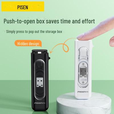 PISEN 60 Вт Многофункциональный портативный кабель 3-в-1 для зарядки и передачи данных