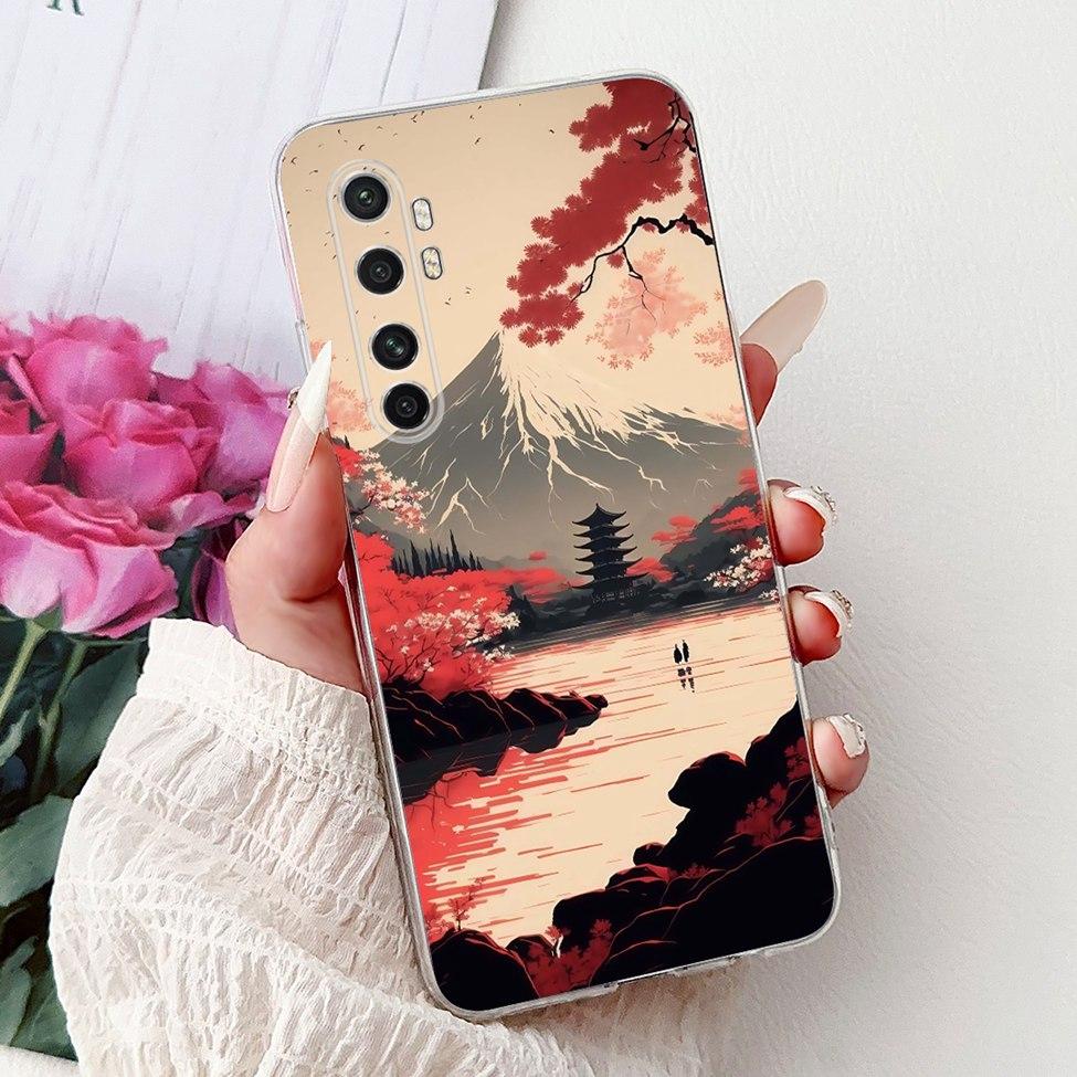 Clear For Xiaomi Mi Note 10 Lite Case Cover Luxury Butterfly Love Fashion Flowers Cool Lion Funny Painted 6.47''