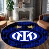 1pc I-Internazionale Milano  Carpet, Round Rug, Comfortable, Suitable for Entryways, Living Rooms, Office, And Bedrooms, Christmas Decoration