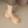 Модные Горячие Продажи 2025 Женские Одинарные Туфли Новая Толстая Подошва Сочетание Цветов Шнуровка Туфли Мэри Джейн Повседневная Мода Легкие Милые Туфли