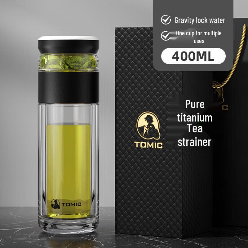 Двухслойная стеклянная бутылка-заварник Temok