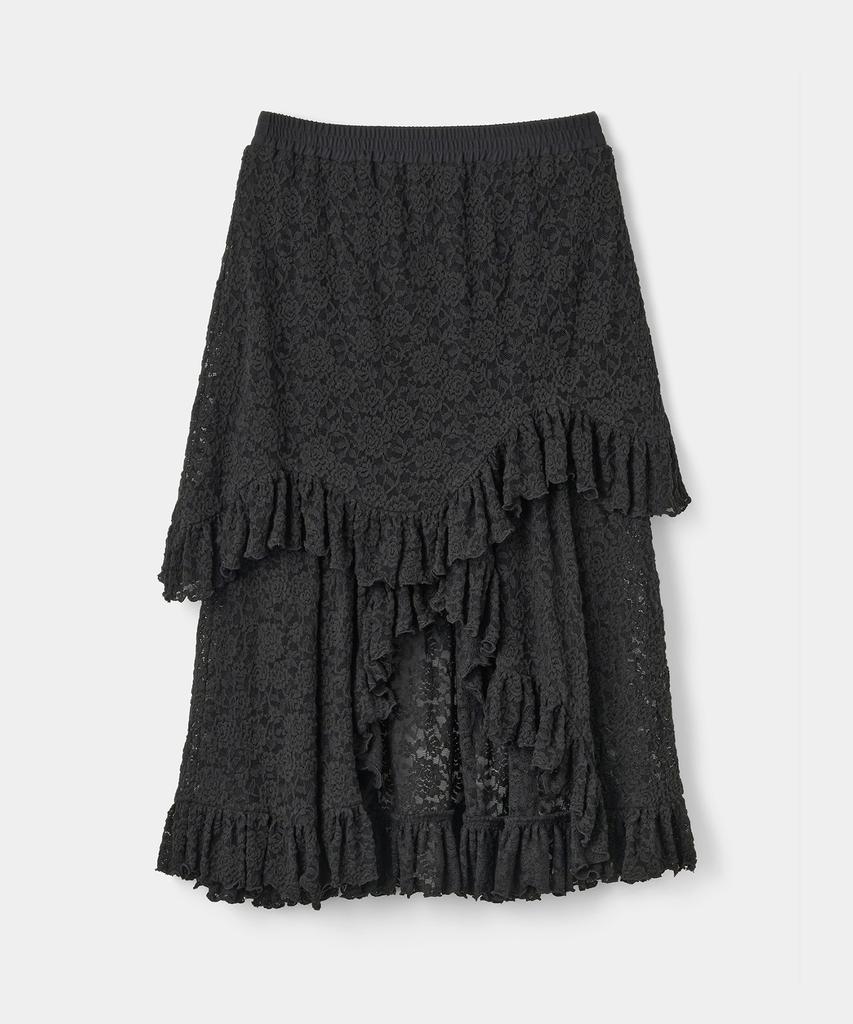 DEWEDEWE Lace Tiered Skirt (2 Colors)