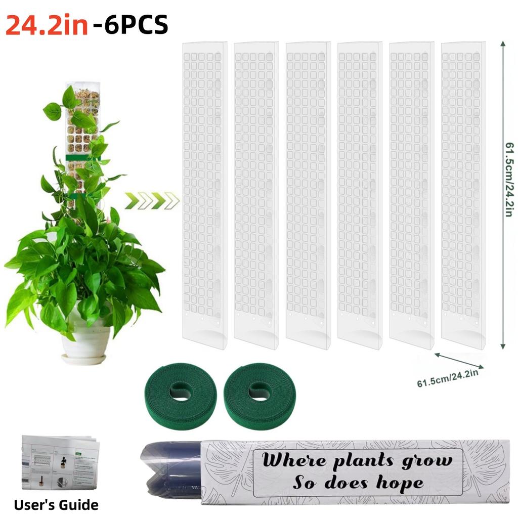 2/4/6Pcs Climbing Plant Water Moss Column Indoor Moss Pole Plants Plastic Pole for Sphagnum Support Potted Plants Sticks Creeper