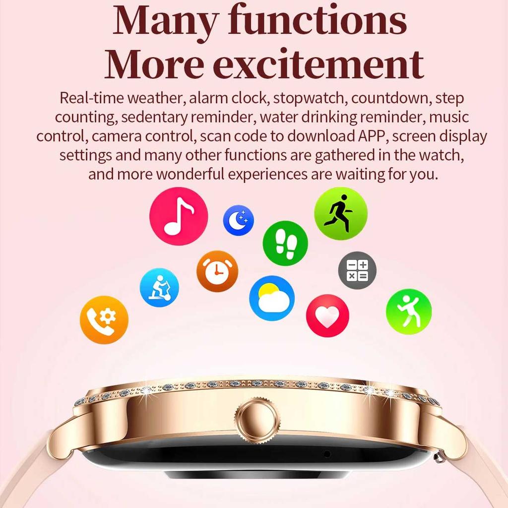 Новые модные женские умные часы с пульсометром 1,75 дюйма 240*296 HD экран часы с бриллиантами Bluetooth звонок водонепроницаемые умные часы для женщин