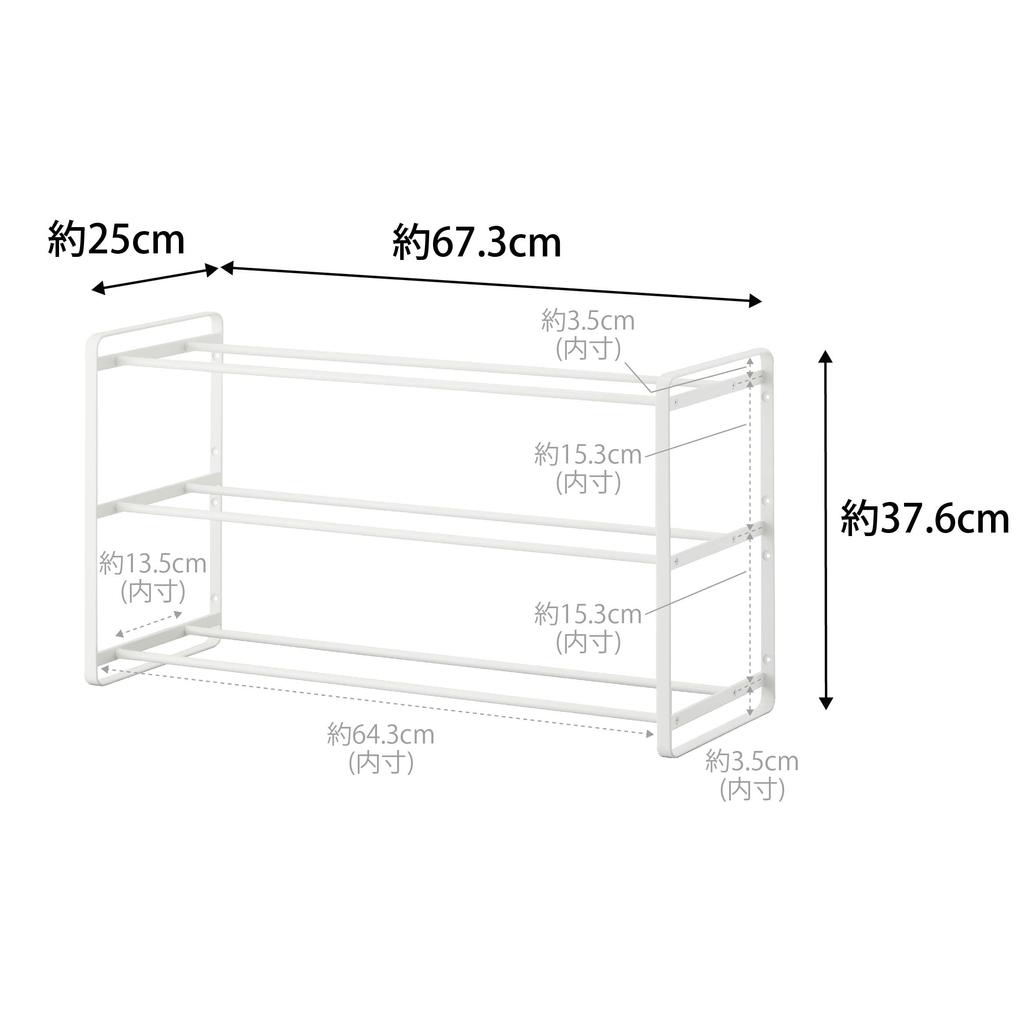 Пинцет для досок Yamazaki Jitsugyo и шурупы для дерева Настенная полка для обуви для гипсокартона 3 x D25 x башня Плавающая обувь легко крепится крючками 4506 [Гипсокартон