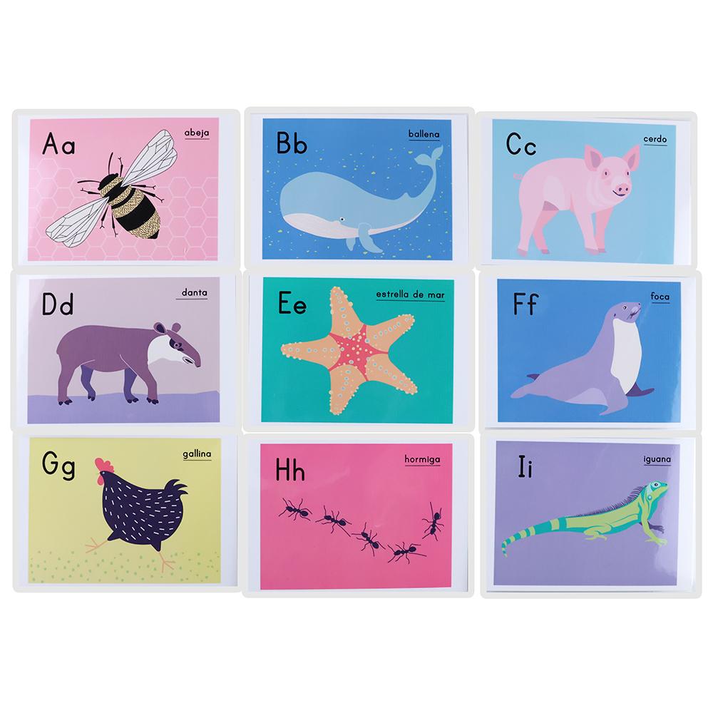non-toxic Children Spanish Cognition Cards Early Educational Learning Baby Development games Preschool Montessori Toys Flashcards For Kids