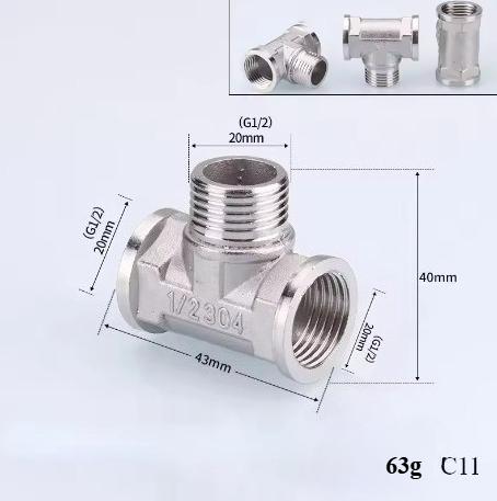 201 Stainless Steel 1/2" 3/4" BSP Male Female Thread Reducing Elbow Tee Coupler Butt Joint Plumbing Fittings