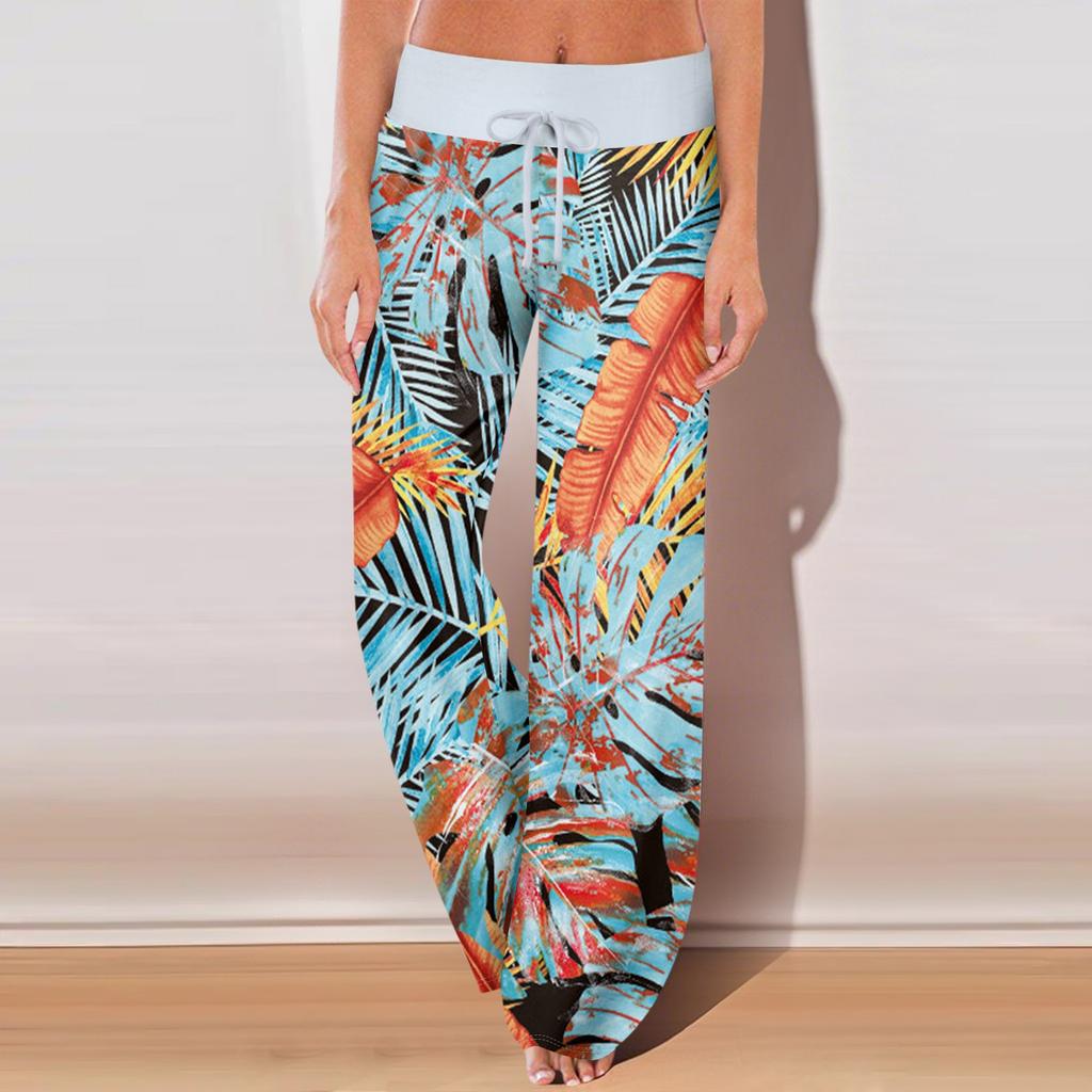Women's Casual Sports Pants Vintage Printed Pajama Pants With Pockets
