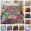 High Definition Digital Printed Bedding Set with Colorful Geometric Patterns, Quilt Covers, Pillowcases, Ultra-fine Fiber Fabric, Soft Home Decoration