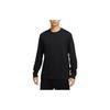 Solid Crew Neck Casual Sport Long Sleeve T-Shirt Men Tops Black FB8586-010