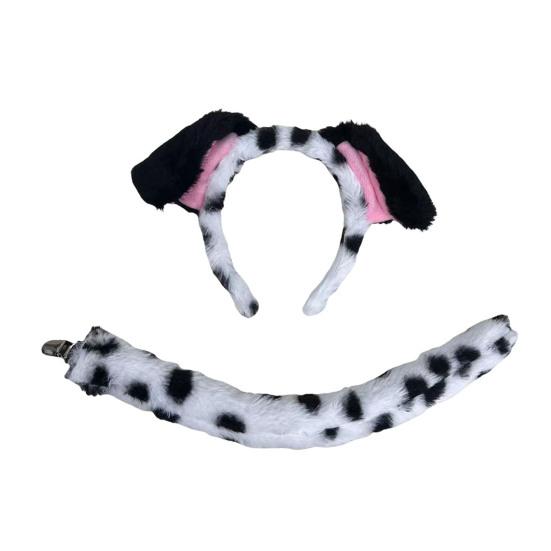 2/3/4 шт./компл., набор из собачьих ушей и колец для волос для взрослых и детей, плюшевый хлопковый наполнитель, нос, хвост, галстук-бабочка для косплея, рождественский подарок на вечеринку в честь Хэллоуина