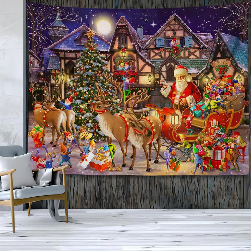 Рождественские гобелены, гобелены, богемные хиппи, украшение комнаты в общежитии, большие тканевые стены, шторы, простыни, пляжные полотенца