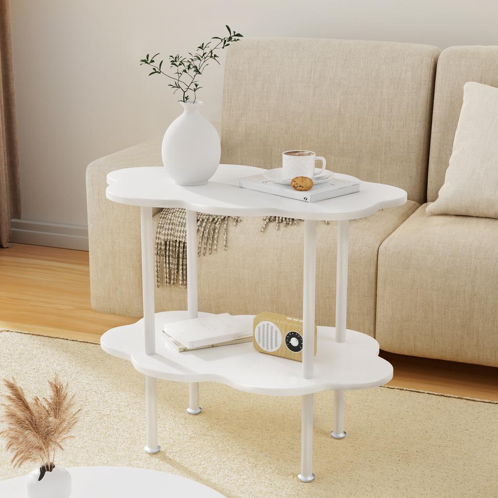 2-уровневый журнальный столик в форме цветка, современный, легкий, роскошный, стильный, небольшой журнальный столик для гостиной, портативный, бытовой, компактный, чайный столик