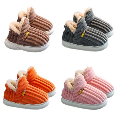 Детская зимняя теплая хлопковая обувь с нескользящей плоской мягкой подошвой