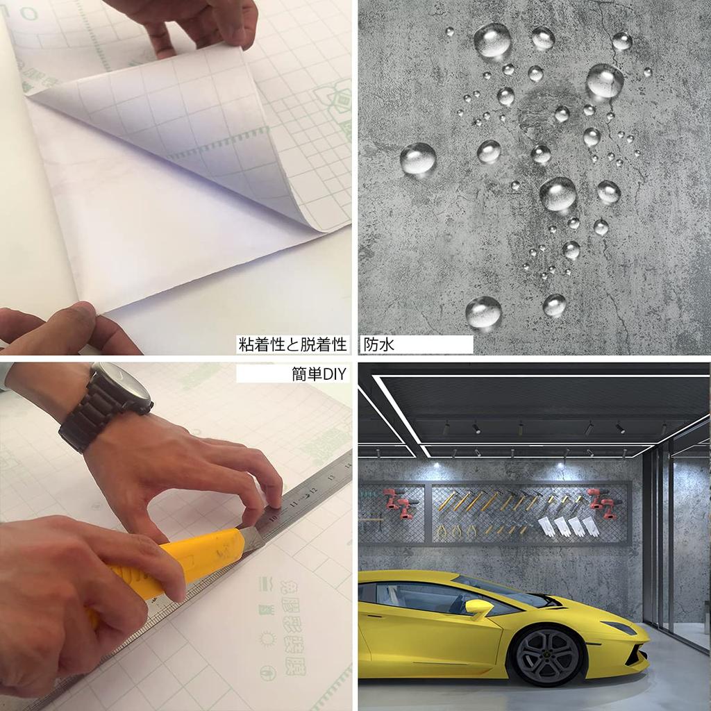 Лист для резки обоев TOTIO из бетона, серый, переделанный лист, обои в стиле бетона, съемные, стильные, толстые, 60 см x 9 м, самоклеящиеся, водонепроницаемые