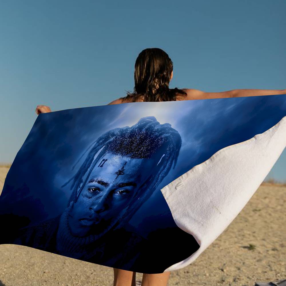 Xxxtentacion 17 Рэпер Микрофибра Печатное Пляжное Полотенце Горный Туризм Йога Пляж Плавание Бег Впитывающее Мягкое Полотенце