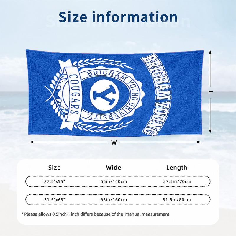 BYU Cougars Microfiber Beach Towel Quick Dry Sand Free Lightweight Beach Towels for Travel Swimming Camping