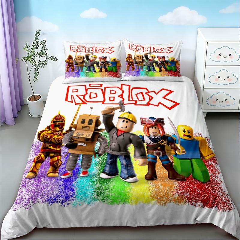 Пододеяльник Roblox Комплект постельного белья Мягкий и удобный Чехол для одеяла Для спальни Дома Декор на день рождения Подарки Queen King