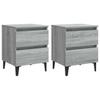 Nightstands with Metal Legs 2 pcs Grey Sonoma 40 x 35 x 50 cm