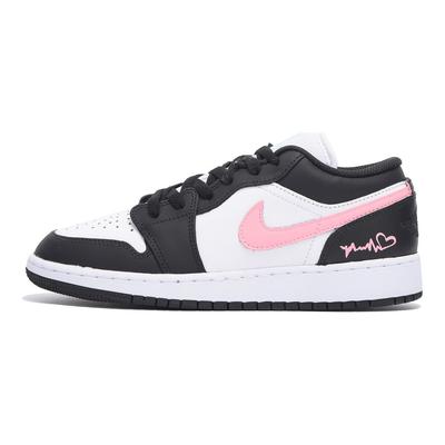 Air Jordan 1 Каштановый Синтетическая Кожа Нескользящее Покрытие Низкие Винтажные Баскетбольные Кроссовки GS Черный Розовый 553560-131(Team59-SBOX)
