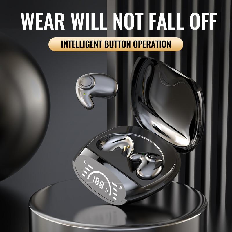 Невидимые беспроводные наушники для сна с чехлом для зарядки Bluetooth 5.3 Скрытые наушники Легкие водонепроницаемые спортивные стерео музыкальные наушники с шумоподавлением