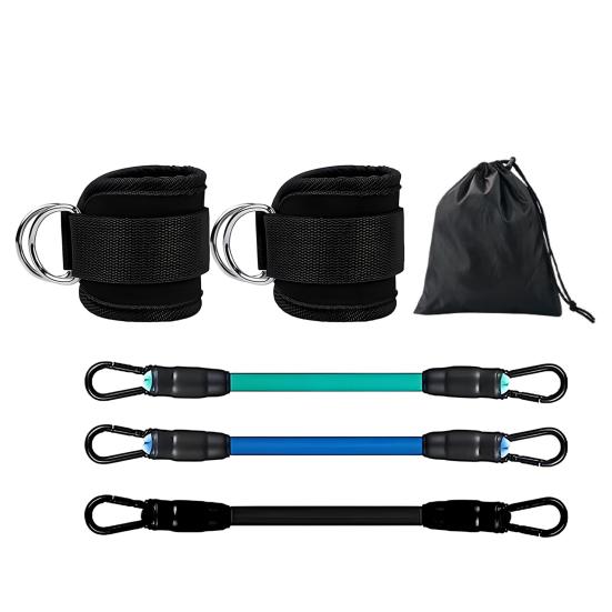 Фитнес ремешок на лодыжку с 3 эспандерами для тренировки ягодиц, тренировки ног, махов назад, ягодиц, отводящих мышц бедра, упражнений для тела, эспандеры для лодыжек с манжетами