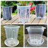 Round Square Transparent Flower Pot Plastic Plant Pot with Holes Home Decor