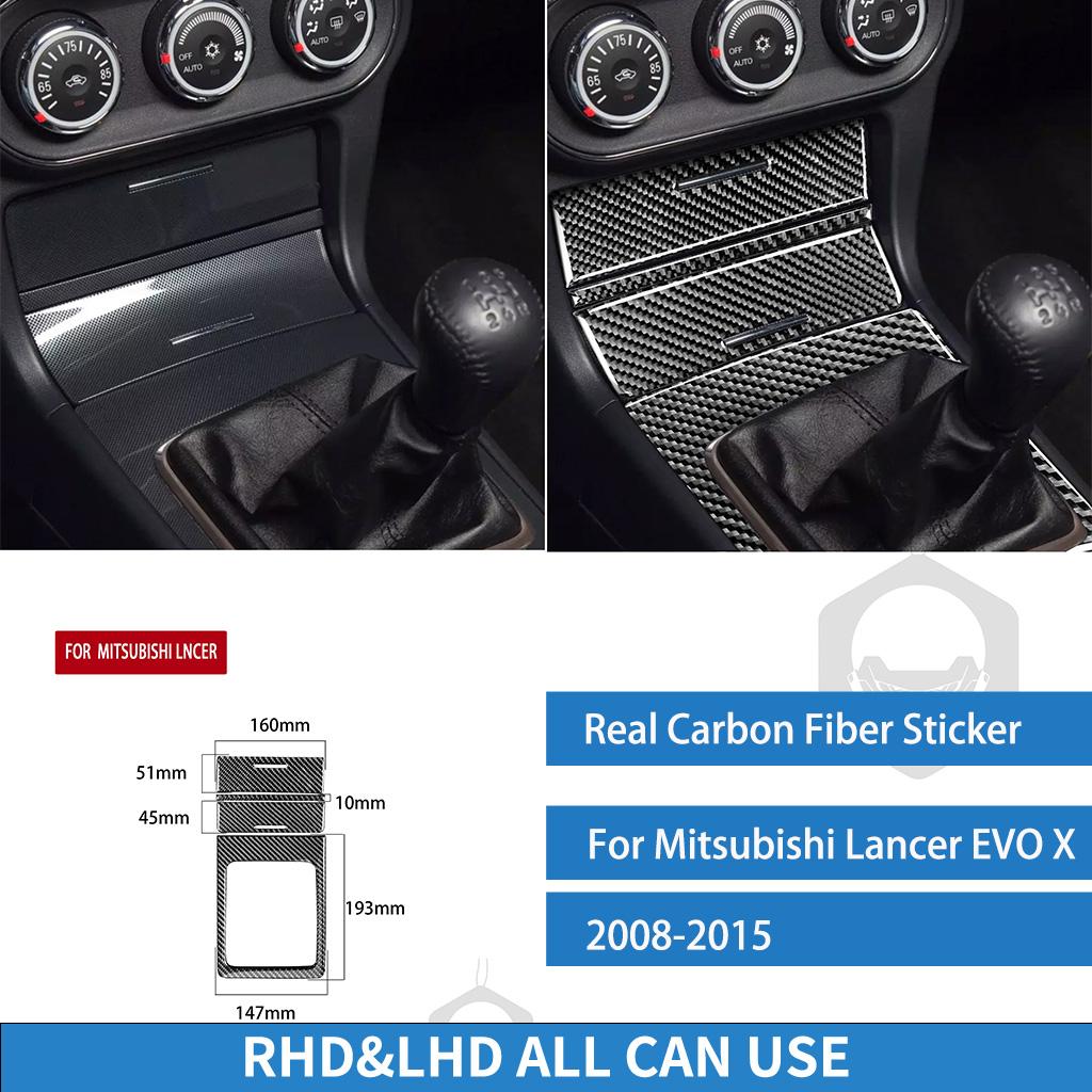 Для Mitsubishi Lancer Evolution EVO X 2008-2015 Центральный Полный Комплект Чехол для Костюма Наклейка из Настоящего Углеродного Волокна Аксессуары для Интерьера Автомобиля