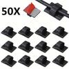 10/20/50-Pack Black Cable Clips - 3M Self-Adhesive Cord Organizer, Wire Holder for Car & Home Use