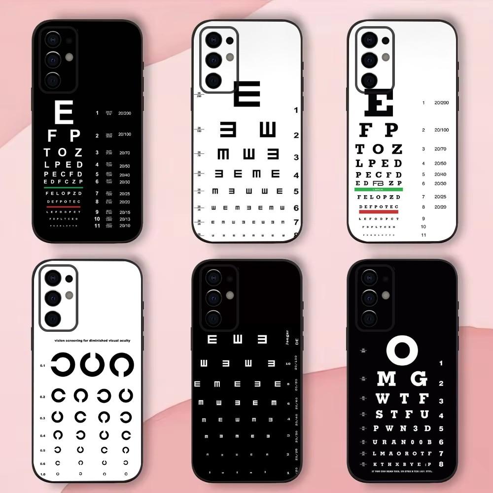 Medical Eye Vision Chart Phone Case For Samsung S24,S21,S22,S23,S30,Ultra,S20,Plus,Fe,Lite,Note,10,9,5G Black Soft Shell