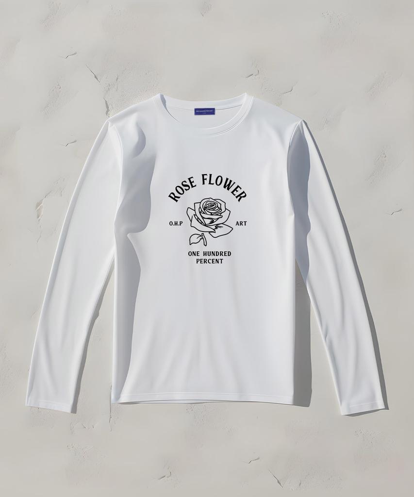OHP Ohp Rose Flower Basic Long Sleeve T-Shirt