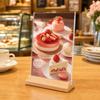 Table Top Acrylic Sign Holder Wood Base Table Top Display Stand  Restaurant Menu Display
