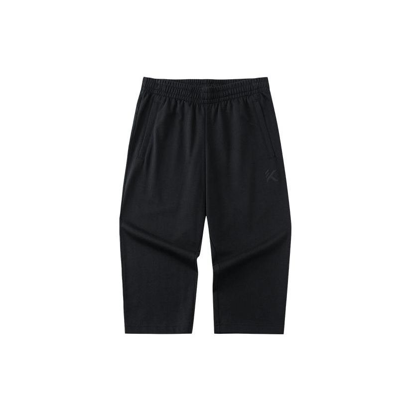 Anta SS22 Сплошной цвет с эластичной резинкой на талии, укороченные прямые брюки, мужские повседневные брюки, черные 152221317-1