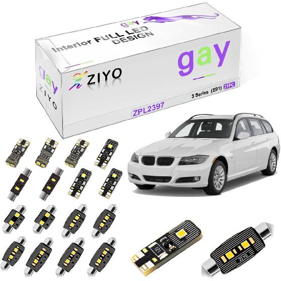 ZIYO LED Interior Light Kit Replacement for BMW E90 E91 E92 E93 3 Series 2005-2013, 6000K Xenon White LED Dome Light Bulbs Upgrade Error Free (BMW