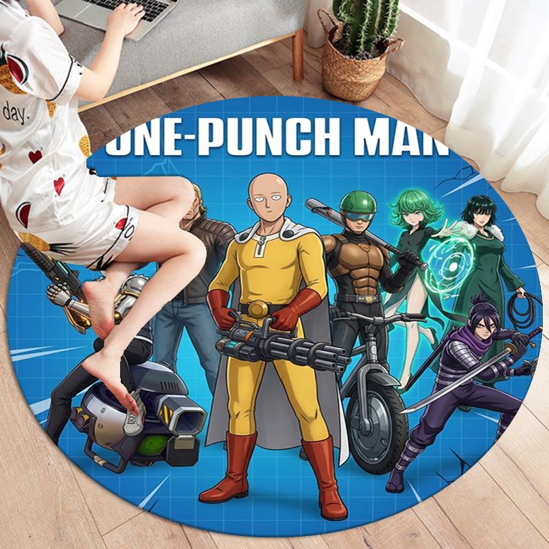Onepunch Man Round Area Rug Carpet Rug For Living Room Bedroom Sofa Playroom Decor Nonslip Floor Mat
