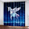 3D Printed Blackout Curtain Unicorn Window Curtains for Bedroom Living Room Darkening Window Treatment Drapes 2 Panels