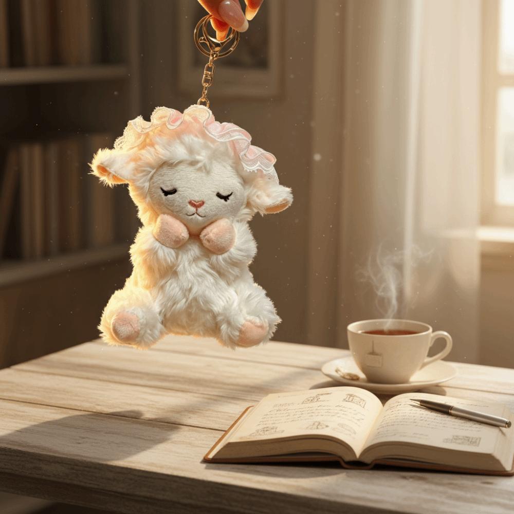 Polyester Filling Lamb Plush Keychain Curly Fur Lamb Keyring Cute Sheep Bag Charm Key Accessories