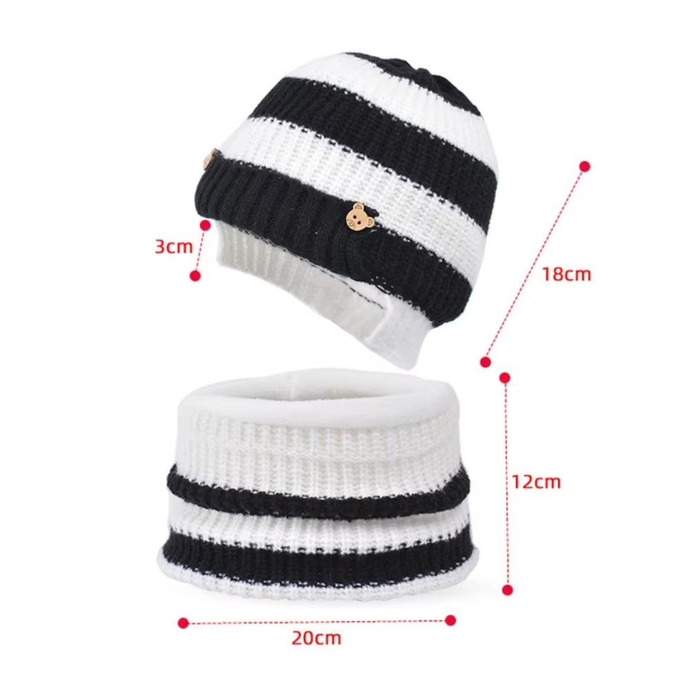 2pcs Neck Warmer Children Hat Scarf Set Fleece Lining Children Winter Hat Scarf  for Winter