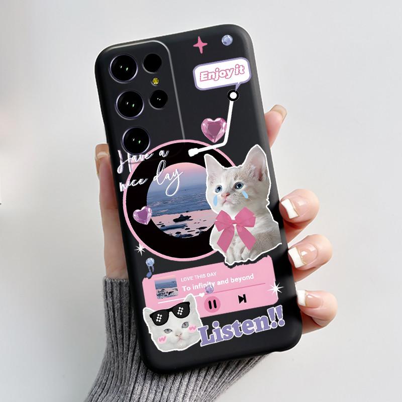 Чехол для Oukitel C61/C61 Pro/C61 GT, эстетичный, милый, с мультяшным черным котом, мягкий силикон, задняя крышка, противоударный, ТПУ, чехол для телефона