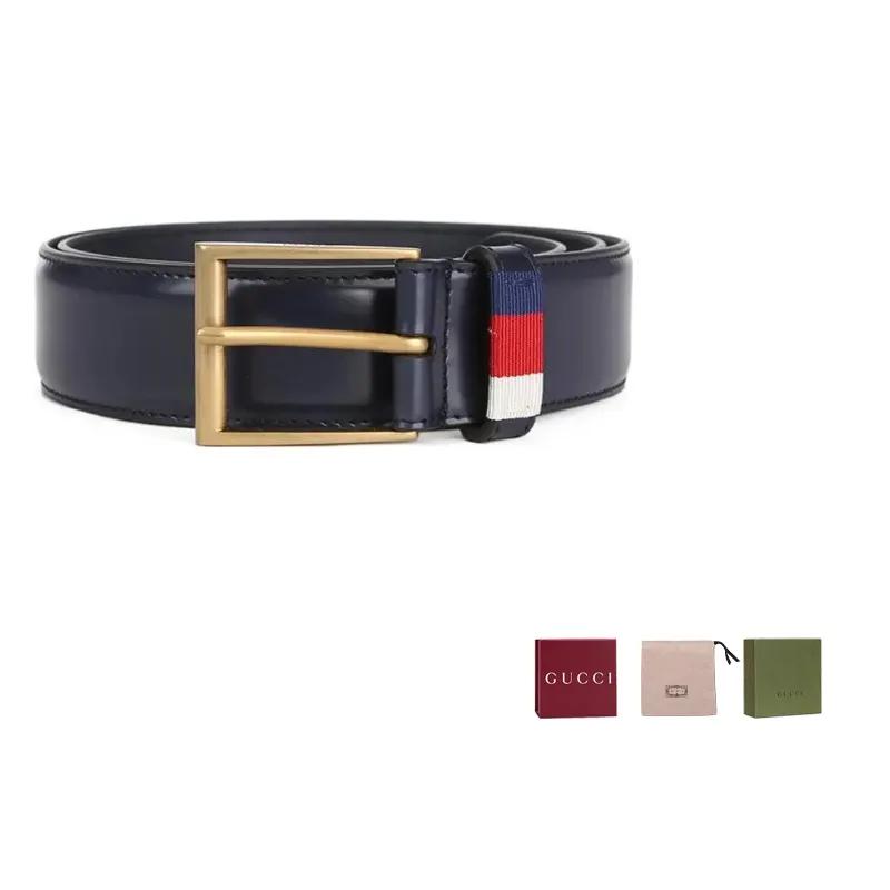 GUCCI Cow Leather Belts Men's Blue Width 3.5cm (Unisex) Leather Belts 495125DT 99T81 5495