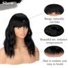 MISS WIG Синтетические короткие волосы средней длины, волнистые, натуральные парики с челкой для женщин, парик для косплея