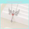 Wings Cross Angel Alloy Necklace Pendant Geometric Jewelry Fashion Women Gift