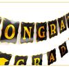 Congrats Grad Paper Flag Graduation Season School Reunion Party Decoration Bronzing Banner