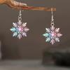 New Year's New Ice Cream Color Gradual Change Snowflake Acrylic Earrings 2025 Retro Literary Winter Atmosphere Earrings